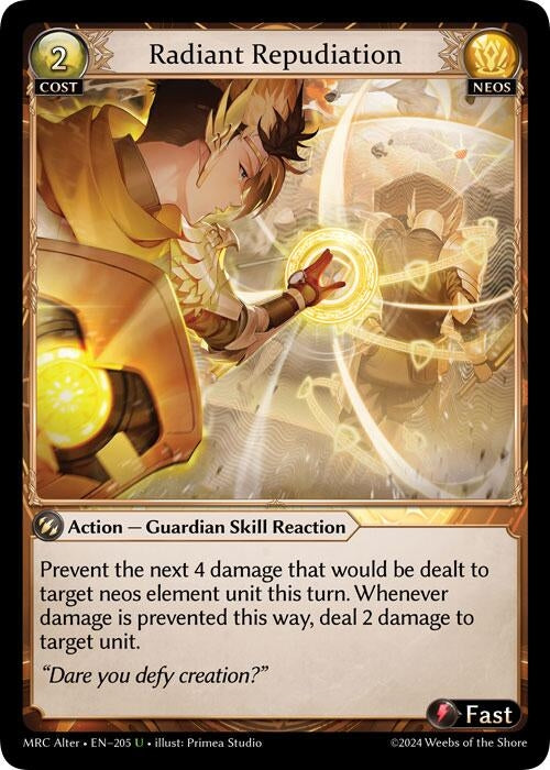 Image for Radiant Repudiation (205) (Mercurial Heart Alter Edition) - Grand Archive TCG