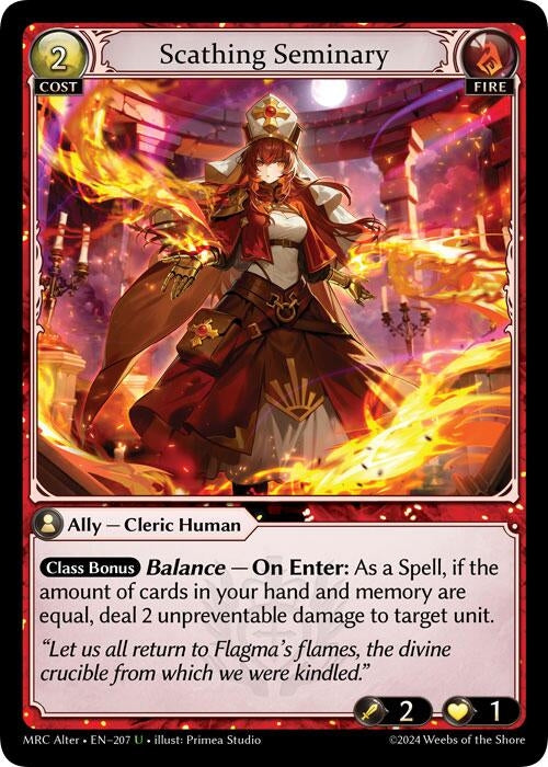 Image for Scathing Seminary (207) (Mercurial Heart Alter Edition) - Grand Archive TCG