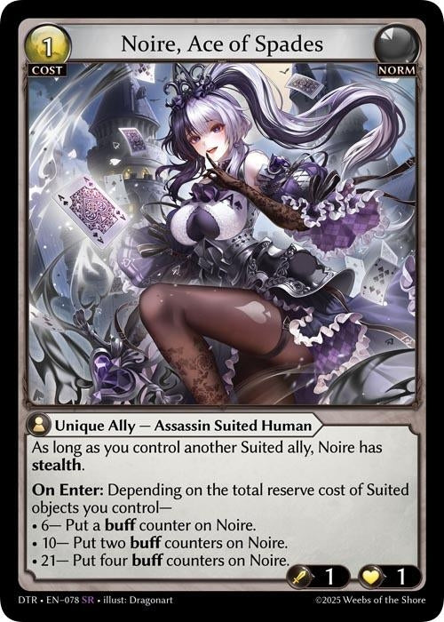Image for Noire, Ace of Spades (078) (Distorted Reflections) - Grand Archive TCG