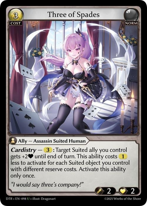 Image for Three of Spades (098) (Distorted Reflections) - Grand Archive TCG