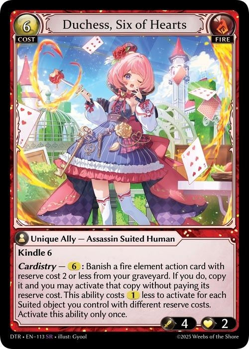 Image for Duchess, Six of Hearts (113) (Distorted Reflections) - Grand Archive TCG