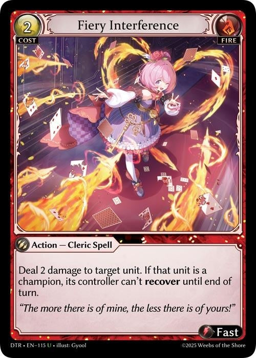 Image for Fiery Interference (115) (Distorted Reflections) - Grand Archive TCG