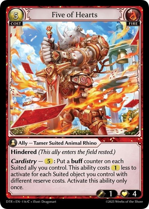 Image for Five of Hearts (116) (Distorted Reflections) - Grand Archive TCG