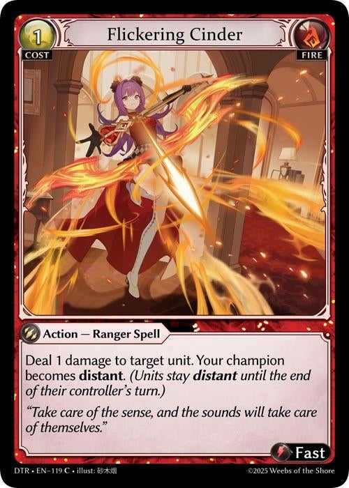 Image for Flickering Cinder (119) (Distorted Reflections) - Grand Archive TCG