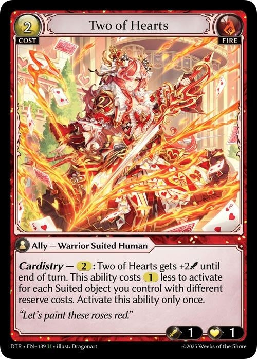 Image for Two of Hearts (139) (Distorted Reflections) - Grand Archive TCG