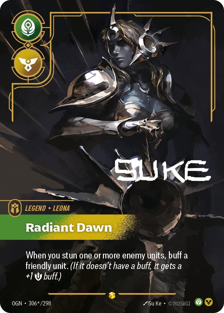 Image for Leona - Radiant Dawn (Signature) (306*/298) (Origins) - Riftbound: League of Legends Trading Card Game