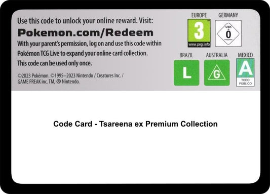 Image for Code Card - Tsareena ex Premium Collection (Miscellaneous Cards & Products) - Pokemon