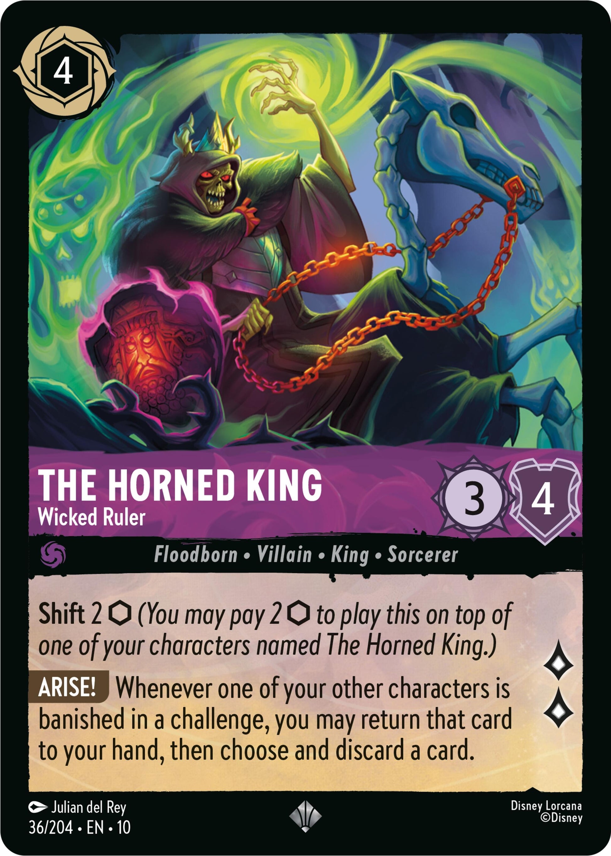 Image for The Horned King - Wicked Ruler (36/204) (Whispers in the Well) - Disney Lorcana