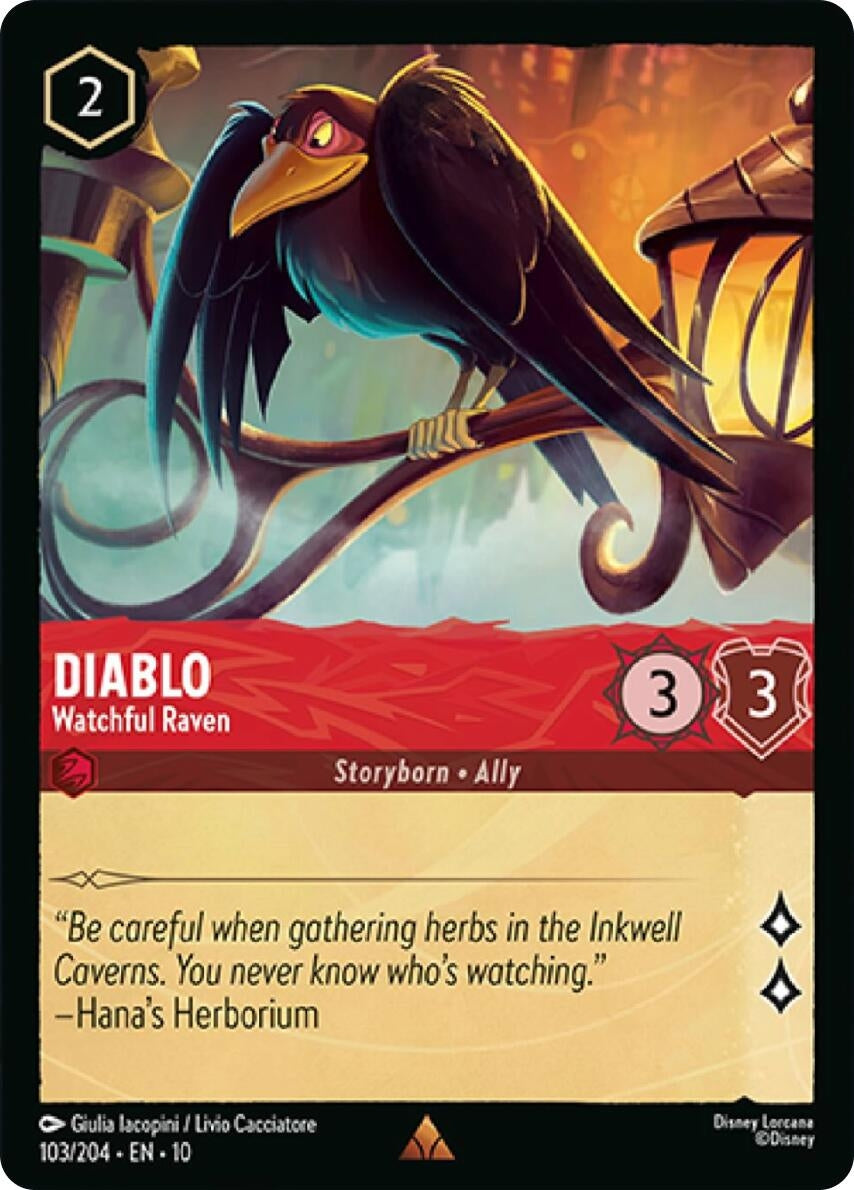 Image for Diablo - Watchful Raven (103/204) (Whispers in the Well) - Disney Lorcana