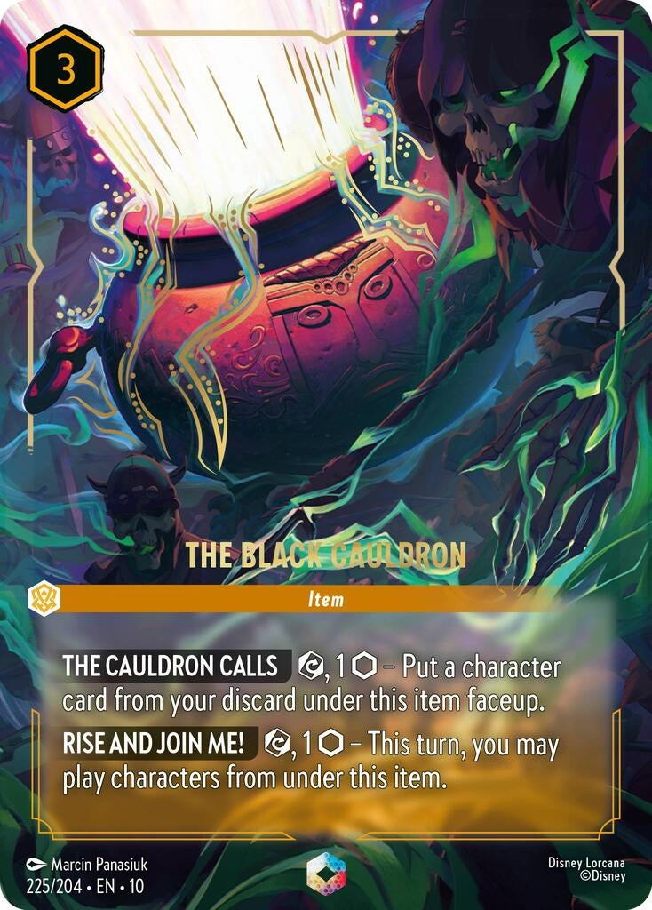 Image for The Black Cauldron (Enchanted) (225/204) (Whispers in the Well) - Disney Lorcana