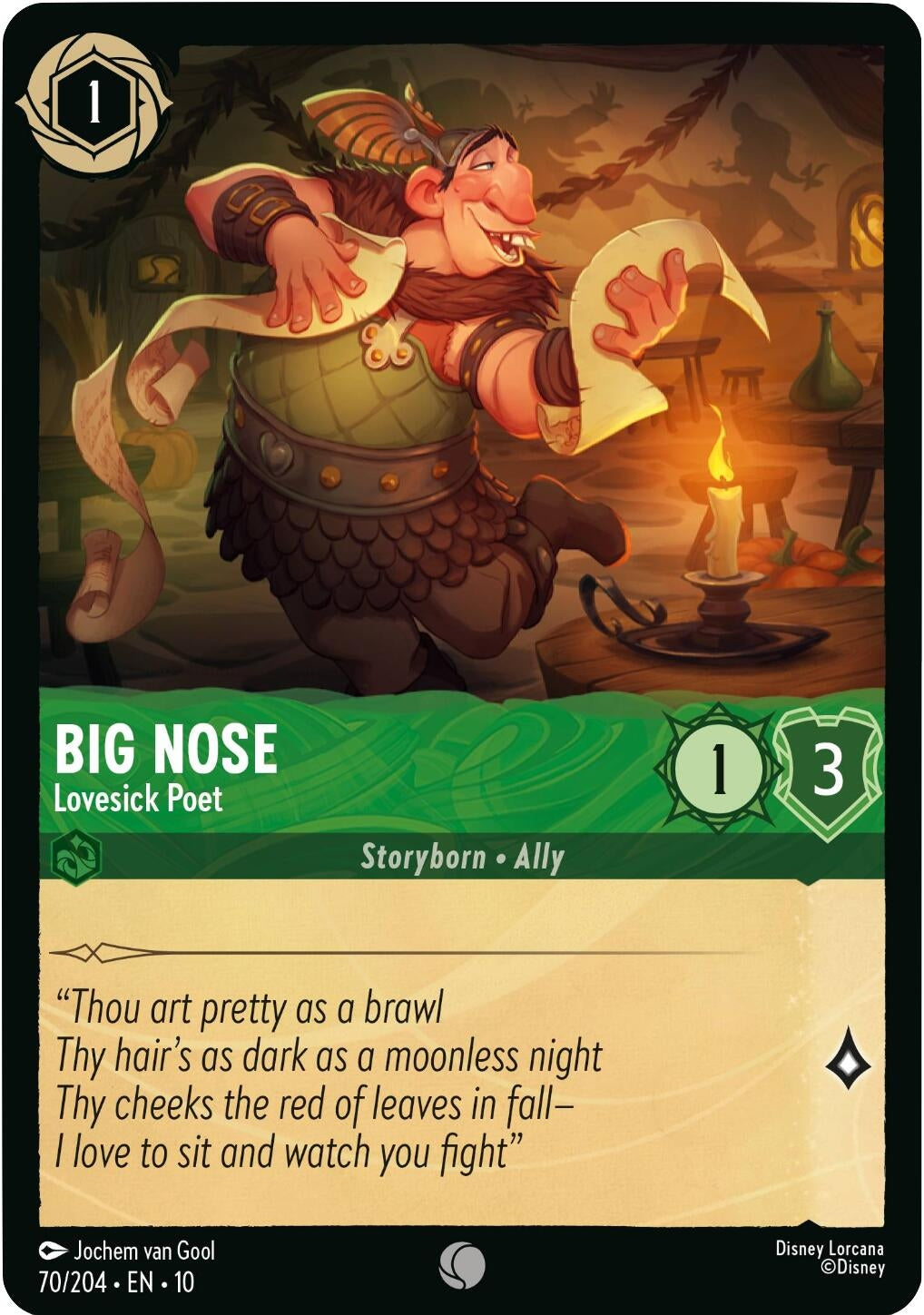 Image for Big Nose - Lovesick Poet (70/204) (Whispers in the Well) - Disney Lorcana