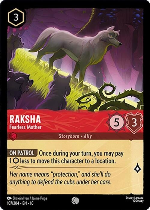 Image for Raksha - Fearless Mother (107/204) (Whispers in the Well) - Disney Lorcana