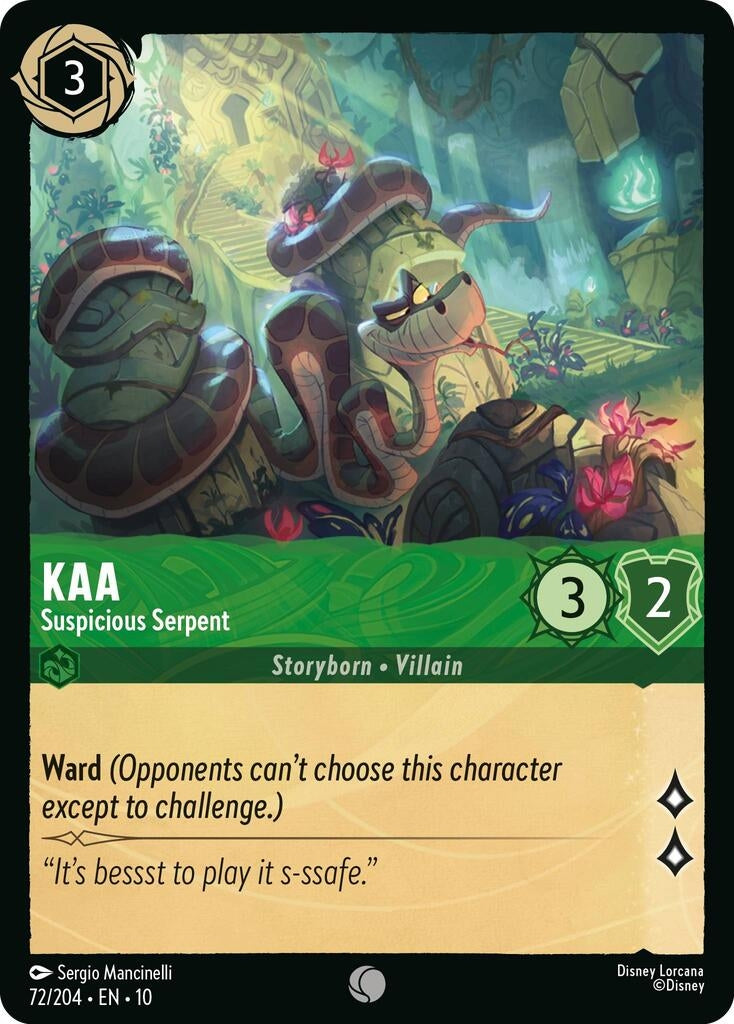 Image for Kaa - Suspicious Serpent (72/204) (Whispers in the Well) - Disney Lorcana