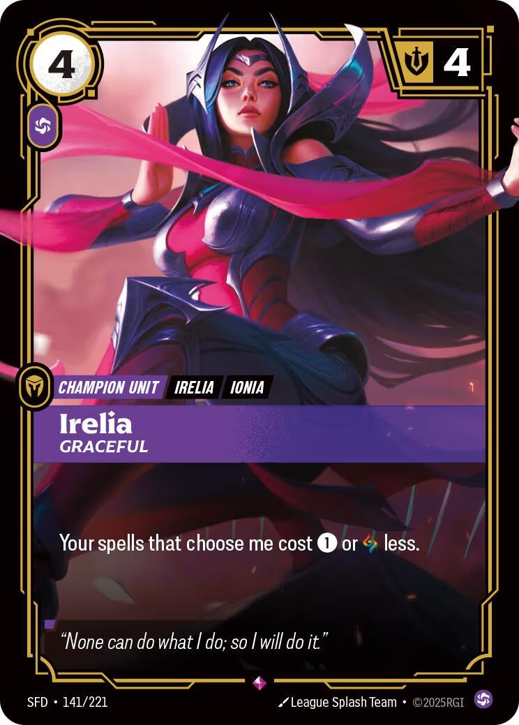 Image for Irelia - Graceful (141/221) (Spiritforged) - Riftbound: League of Legends Trading Card Game