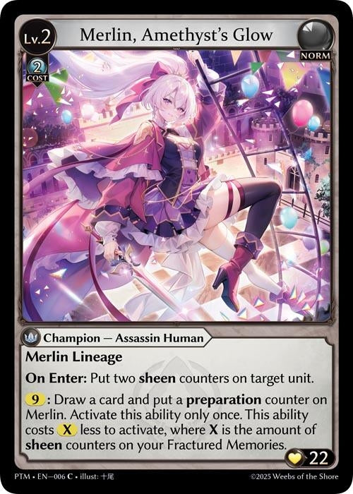 Image for Merlin, Amethyst's Glow (006) (Phantom Monarchs) - Grand Archive TCG