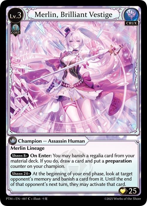Image for Merlin, Brilliant Vestige (007) (Phantom Monarchs) - Grand Archive TCG