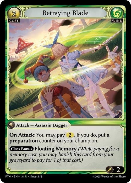 Image for Betraying Blade (Curio Foil) (134) (Phantom Monarchs) - Grand Archive TCG