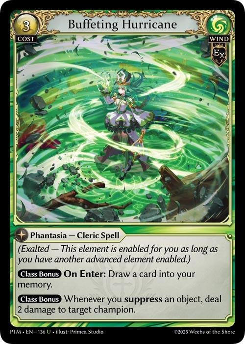 Image for Buffeting Hurricane (Curio Foil) (136) (Phantom Monarchs) - Grand Archive TCG