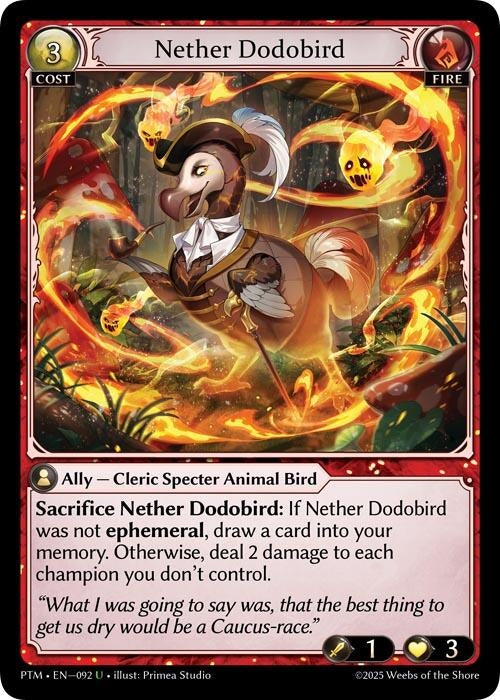 Image for Nether Dodobird (Curio Foil) (092) (Phantom Monarchs) - Grand Archive TCG