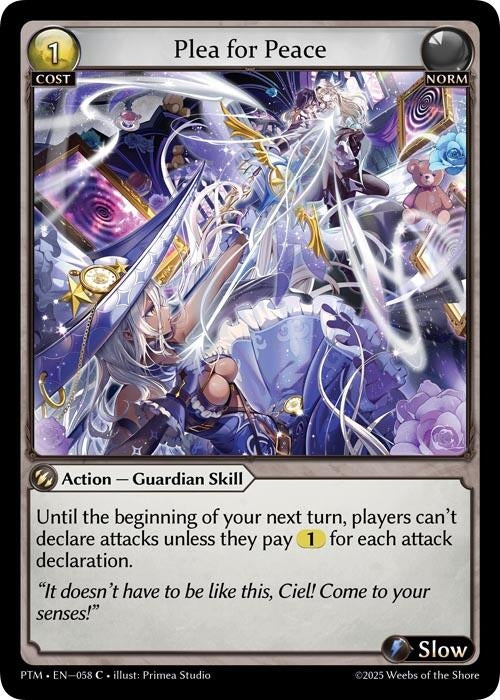 Image for Plea for Peace (Curio Foil) (058) (Phantom Monarchs) - Grand Archive TCG