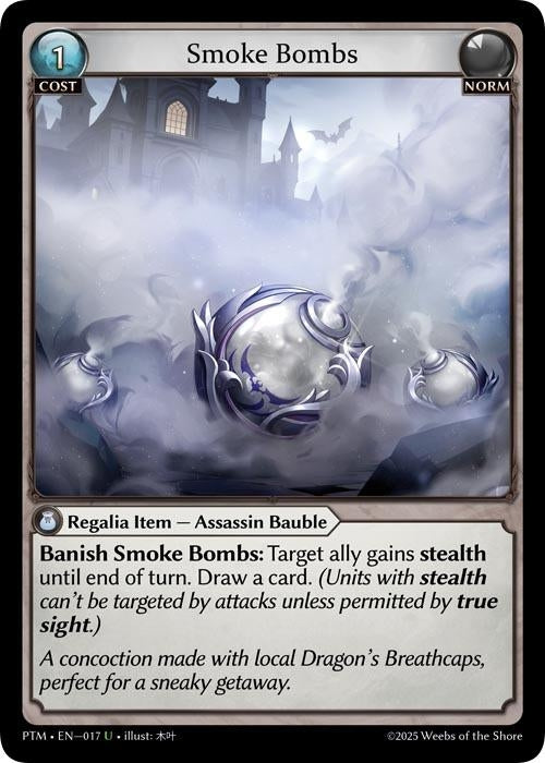 Image for Smoke Bombs (Curio Foil) (017) (Phantom Monarchs) - Grand Archive TCG