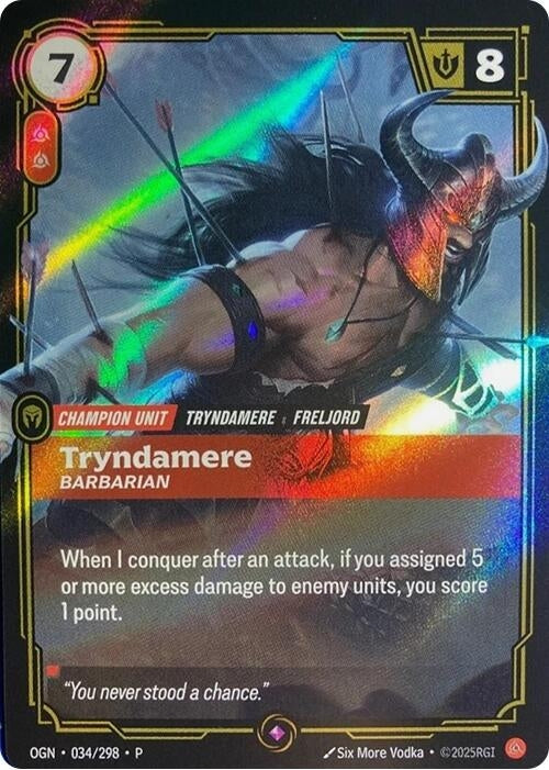 Image for Tryndamere - Barbarian (034/298) (Riftbound Organized Play Promotional Cards) - Riftbound: League of Legends Trading Card Game