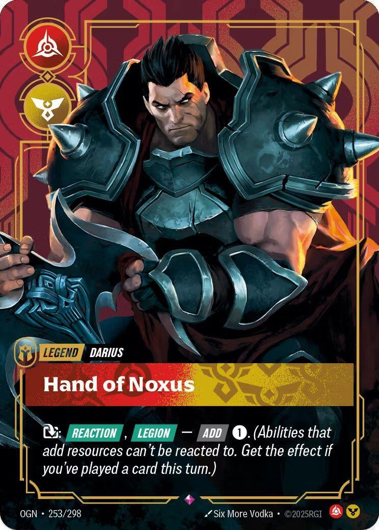 Image for Darius - Hand of Noxus (Metal) (253/298) (Riftbound Organized Play Promotional Cards) - Riftbound: League of Legends Trading Card Game