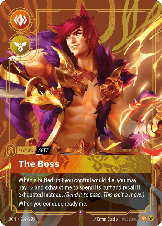 Image for Sett - The Boss (Metal) (269/298) (Riftbound Organized Play Promotional Cards) - Riftbound: League of Legends Trading Card Game
