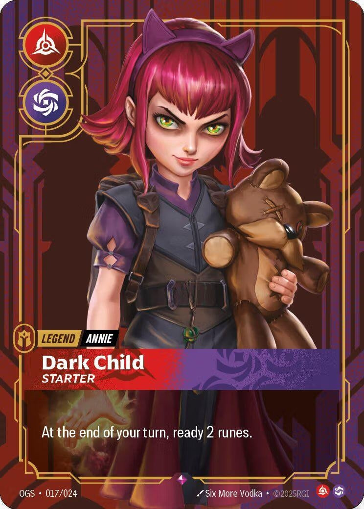 Image for Annie - Dark Child (Metal) (017/024) (Riftbound Organized Play Promotional Cards) - Riftbound: League of Legends Trading Card Game