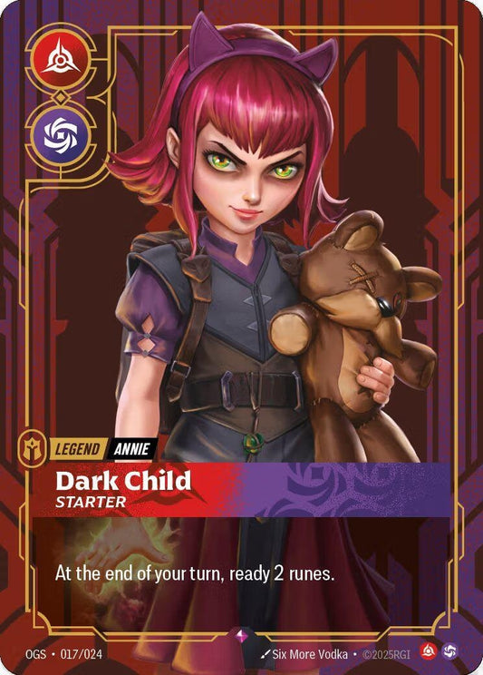 Image for Annie - Dark Child (Metal) (017/024) (Riftbound Organized Play Promotional Cards) - Riftbound: League of Legends Trading Card Game