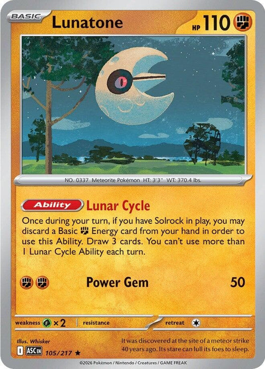 Image for Lunatone (105/217) (ME: Ascended Heroes) (ASC) - Pokemon