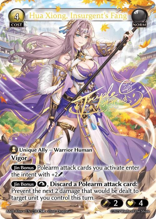 Image for Hua Xiong, Insurgent's Fang (CSR) (238) (Mortal Ambition Alter Edition) - Grand Archive TCG