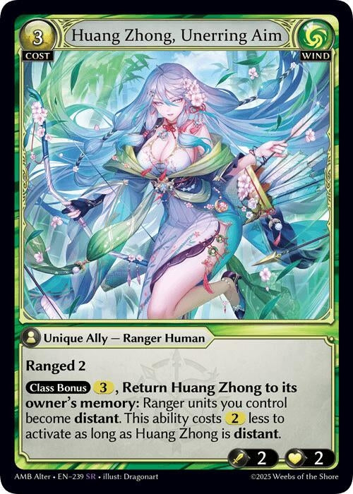 Image for Huang Zhong, Unerring Aim (239) (Mortal Ambition Alter Edition) - Grand Archive TCG