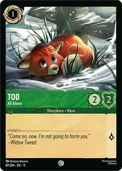 Image for Tod - All Alone (87/204) (Winterspell) - Disney Lorcana