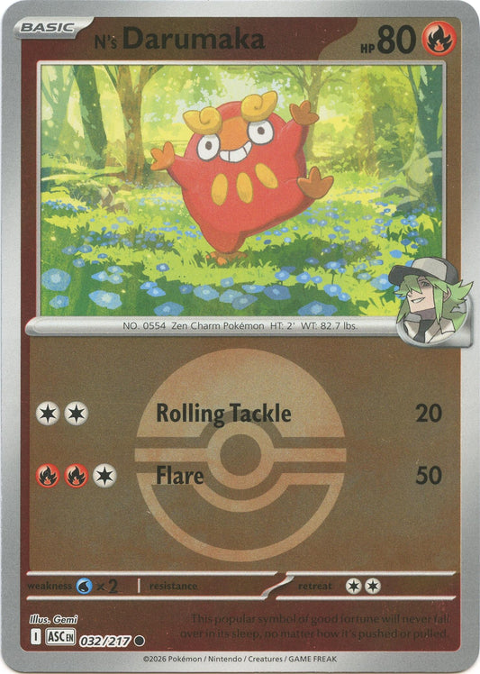 Image for N's Darumaka (Poke Ball) (032/217) (ME: Ascended Heroes) - Pokemon