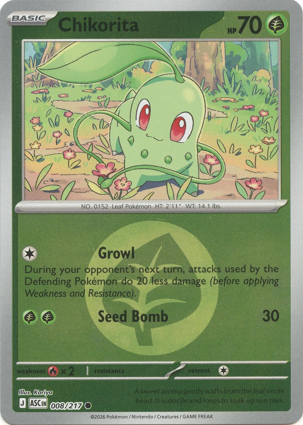 Image for Chikorita (Energy Symbol Pattern) (008/217) (ME: Ascended Heroes) (ASC) - Pokemon