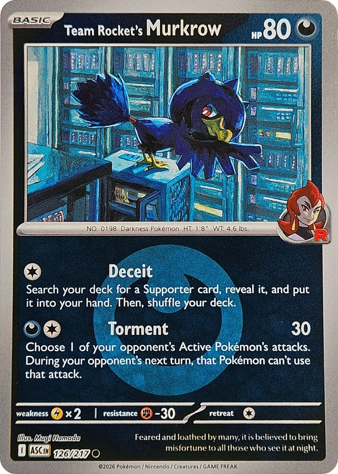 Image for Team Rocket's Murkrow (Energy Symbol Pattern) (126/217) (ME: Ascended Heroes) (ASC) - Pokemon