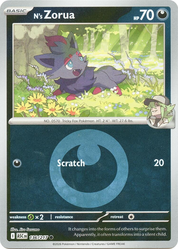 Image for N's Zorua (Energy Symbol Pattern) (136/217) (ME: Ascended Heroes) (ASC) - Pokemon