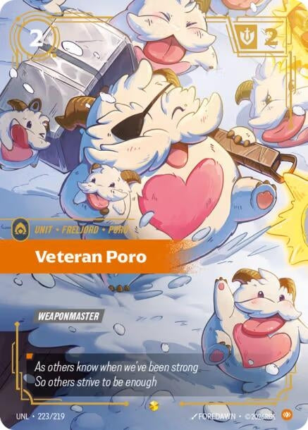 Image for Veteran Poro (Overnumbered) (223/219) (Unleashed) - Riftbound: League of Legends Trading Card Game