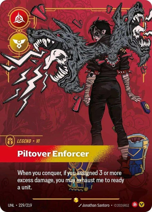 Image for Vi - Piltover Enforcer (Overnumbered) (229/219) (Unleashed) - Riftbound: League of Legends Trading Card Game