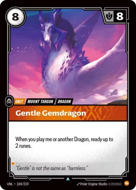 Image for Gentle Gemdragon (104/219) (Unleashed) - Riftbound: League of Legends Trading Card Game