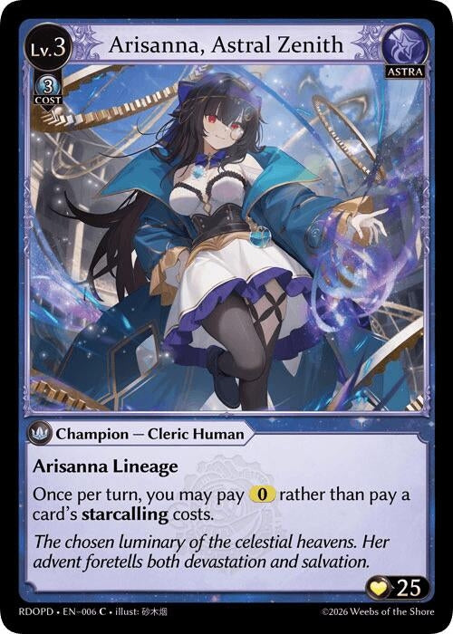 Image for Arisanna, Astral Zenith (006) (Radiant Origins: Pantheon) - Grand Archive TCG