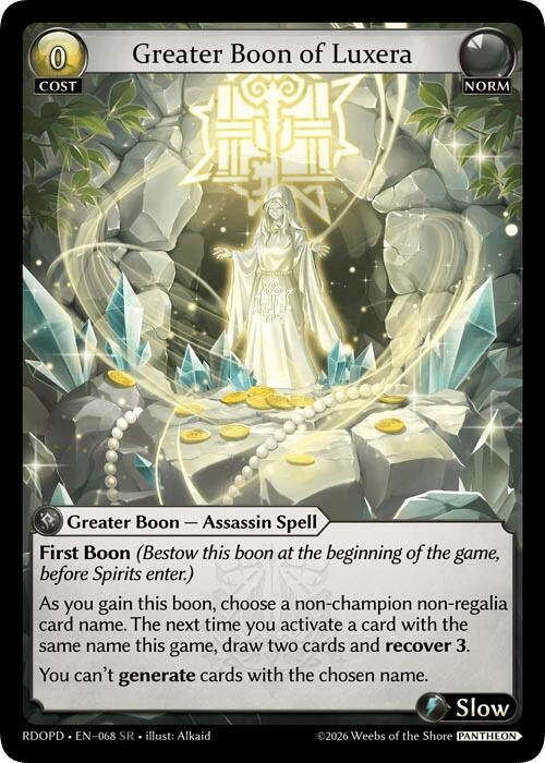 Image for Greater Boon of Luxera (068) (Radiant Origins: Pantheon) - Grand Archive TCG
