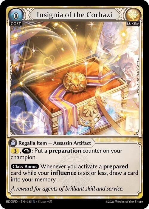 Image for Insignia of the Corhazi (035) (Radiant Origins: Pantheon) - Grand Archive TCG