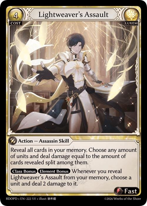 Image for Lightweaver's Assault (222) (Radiant Origins: Pantheon) - Grand Archive TCG