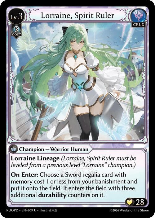 Image for Lorraine, Spirit Ruler (009) (Radiant Origins: Pantheon) - Grand Archive TCG