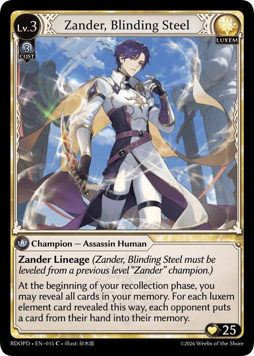 Image for Zander, Blinding Steel (015) (Radiant Origins: Pantheon) - Grand Archive TCG