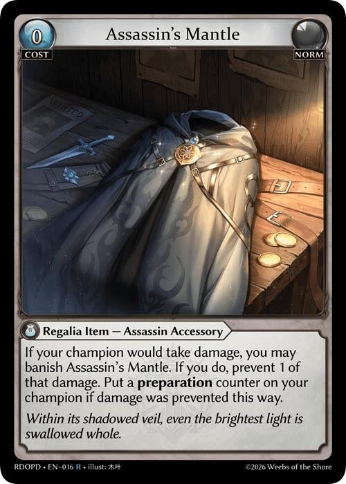 Image for Assassin's Mantle (016) (Radiant Origins: Pantheon) - Grand Archive TCG