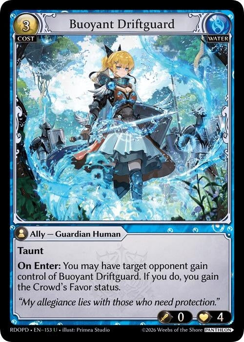 Image for Buoyant Driftguard (153) (Radiant Origins: Pantheon) - Grand Archive TCG