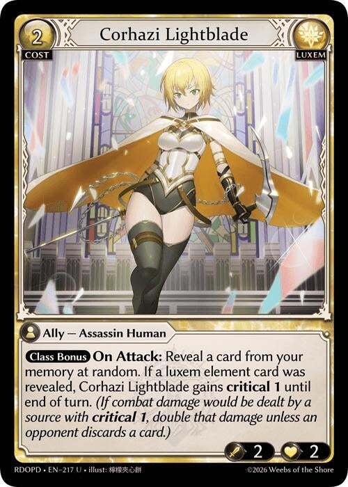 Image for Corhazi Lightblade (217) (Radiant Origins: Pantheon) - Grand Archive TCG